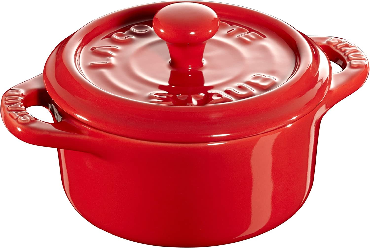 Ceramics Dutch Oven 3piece Mini Round Cocotte, Cherry