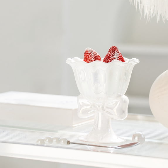 Ceramics Footed Ice Cream Cups, Milkshake Bowls, Footed Ice Cream Cups, Thick and Durable Parfait Bowls, Ice Cream Bowls, Dishwasher Safe Sundae Bowl