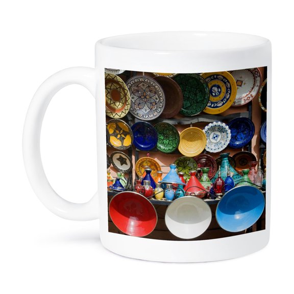 3drose, Ceramics for Sale, Souk, Medina, Marrakech, Morocco - Af29 Nto0267 - Nico Tondini, 11oz Mug