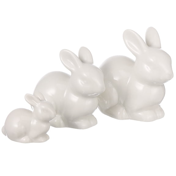 Ceramics Lanscape Decor,3Pcs Rabbits Miniature Ceramics Fairy Garden Moss Micro Landscape Ornament Decor