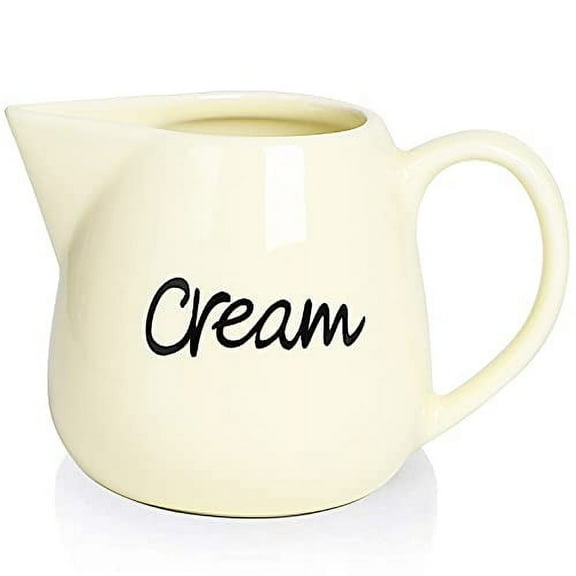 Ceramics Milk Creamer Pitcher 12OZ (Beige)