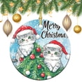 thumbnail image 1 of Ceramics Ornaments Cat Lover Gift Stocking Name Tags Two Cats in Santa Hats Christmas Tree Decorations Housewarming Gift, 1 of 5