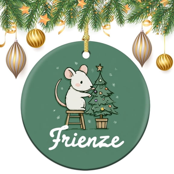 Christmas Ceramic Ornament Personalised Christmas Mouse Keepsake Ceramic Ornament Boy Baby First Christmas Ornament for Christmas Tree Holiday Present