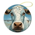 thumbnail image 1 of Ceramics Ornaments Cow Painting 3" Ceramic Christmas Ornament Cow Cattle Keepsake Funny Christmas Hanging Tree Decor Ornament Merry Xmas for Family & Friends, 1 of 8
