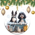 thumbnail image 1 of Ceramics Ornaments Cute Cartoon Dogs Double Sided Porcelain 3 Inch Pet Dog Collectible Present Gift Xmas Tree Decoration Holiday Present, 1 of 5