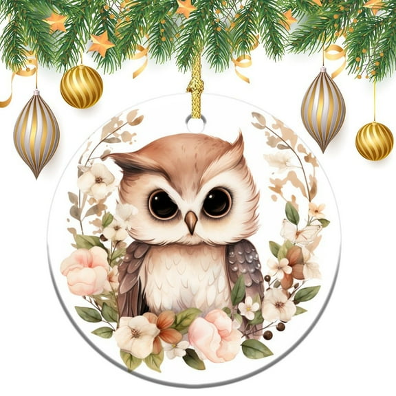 Ceramics Ornaments Funny Bird Customized Round Ceramic Ornament Baby Girl Owl Funny Commemorative Ornaments & Gift for Family Friend