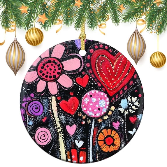 Ceramics Ornaments Love Hearts Anniversary Wedding Christmas Tree Ornaments Garden of Hearts Valentine’s Day Best Gifts for Christmas Gifts Keepsake for Family
