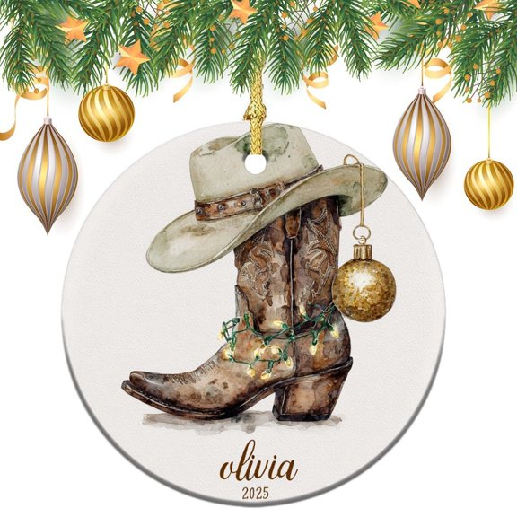 Ceramics Ornaments Personalized Horseback Riding Christmas Decoration Keepsake Ornament Personalized Cowboy Christmas Home Office Tree Decorations for Family Friend