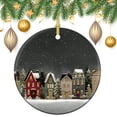 thumbnail image 1 of Ceramics Ornaments Wonderland Forest House Snowflake Two Sides Printed Christmas Ornaments Christmas Village Christmas Tree Decoration Indoor Outdoor Yard Gifts for Women Men On Christmas, 1 of 5