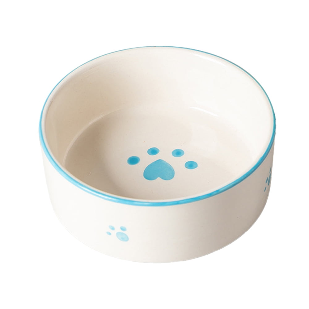 Ceramics Raised Small Dog or Cat Bowls Pet Food Bowlblue