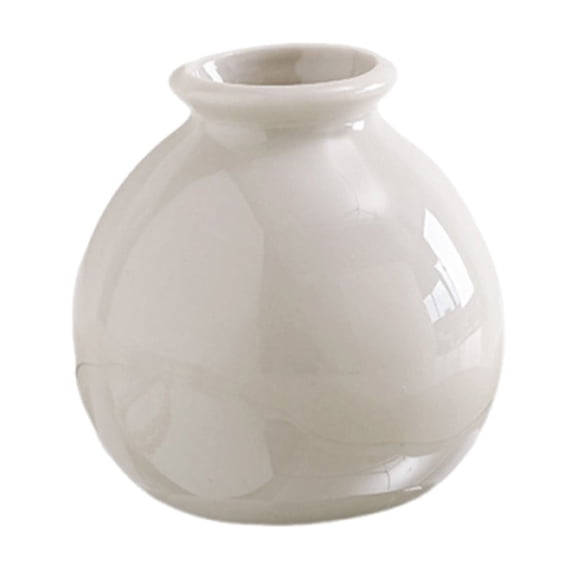 Ceramics Vase for Flowers - 2.7" Mini Table Vase & Handmade Small Moonlight White Accent for Boho Home Decor, Neutral Bud Vases as Decorative Shelf Decor or Wedding