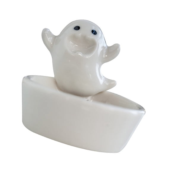 Ceramics White Ghostly Candle HoldersHa110weenCute Candlestick for Home Decors