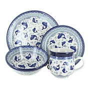 Ceramika Artystyczna Blue Rose Polish Pottery Dinnerware (4 PC) Winter Bells