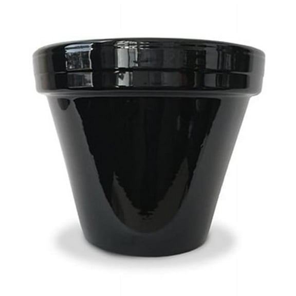 Ceramo 173734 6.5 x 5.5 in. Powder Coated Ceramic Standard Planter, Black - Pack of 10