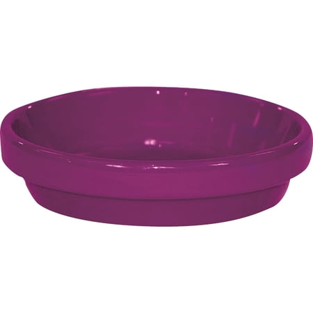 Ceramo 173758 3.75 x 0.5 in. Powder Coated Ceramic Saucer, Violet - Pack of 16