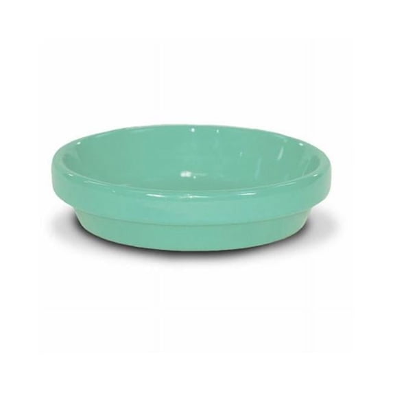 Ceramo 259527 3.75 in. Ceramic Saucer, Sage Green - Pack of 16