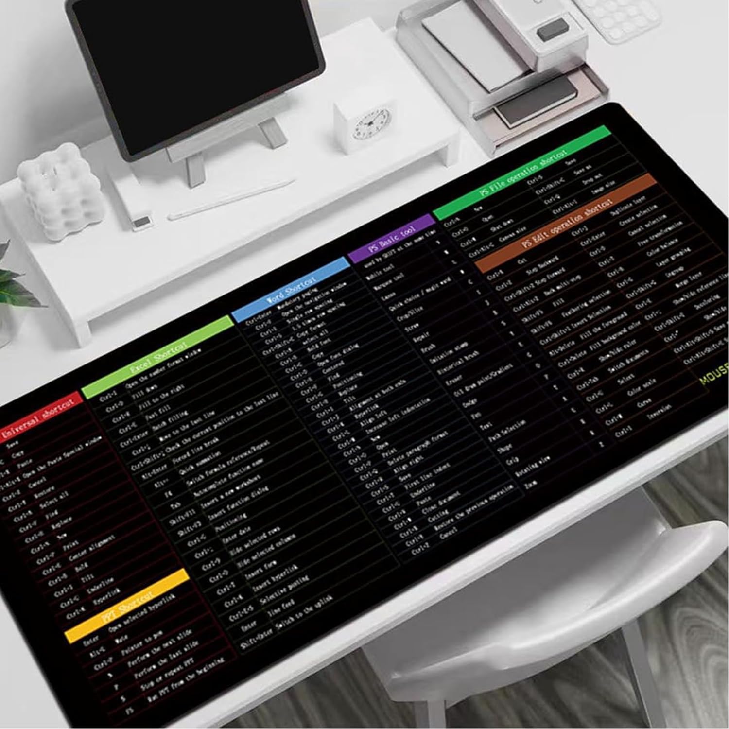 Cerany Propad Keyboard Shortcuts, Excel Cheat Sheet Desk Pad, Word ...
