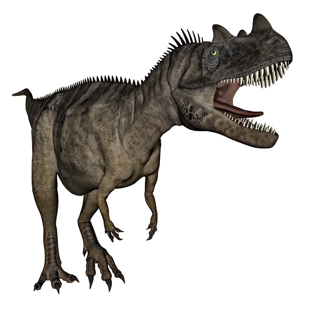 Ceratosaurus dinosaur roaring Canvas Art - Elena DuvernayStocktrek Images (29 x 29)