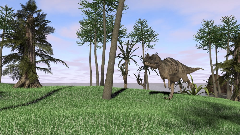 Ceratosaurus hunting for its next meal Canvas Art - Kostyantyn IvanyshenStocktrek Images (19 x 11)
