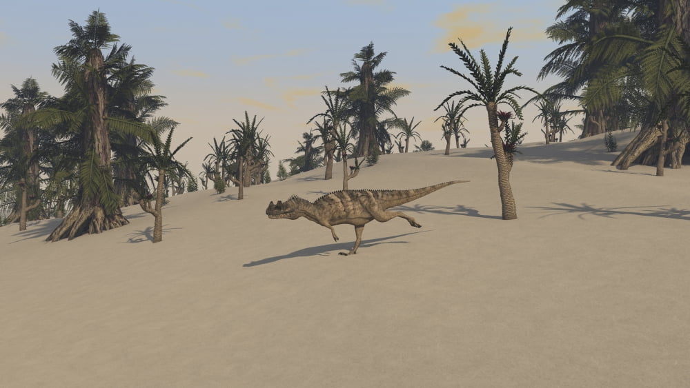 Ceratosaurus hunting for its next meal Canvas Art - Kostyantyn IvanyshenStocktrek Images (19 x 11)