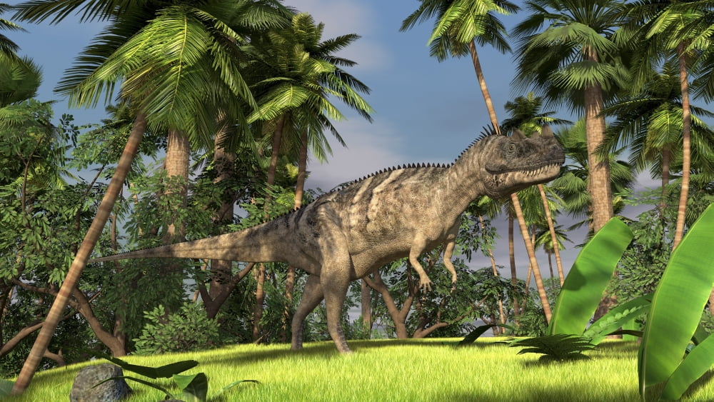 Ceratosaurus hunting in forest Canvas Art - Kostyantyn IvanyshenStocktrek Images (19 x 11)