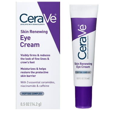 Cerave Anti-Aging Eye Cream for Wrinkles with Caffeine and Hyaluronic Acid, Fragrance Free, 0.5 oz