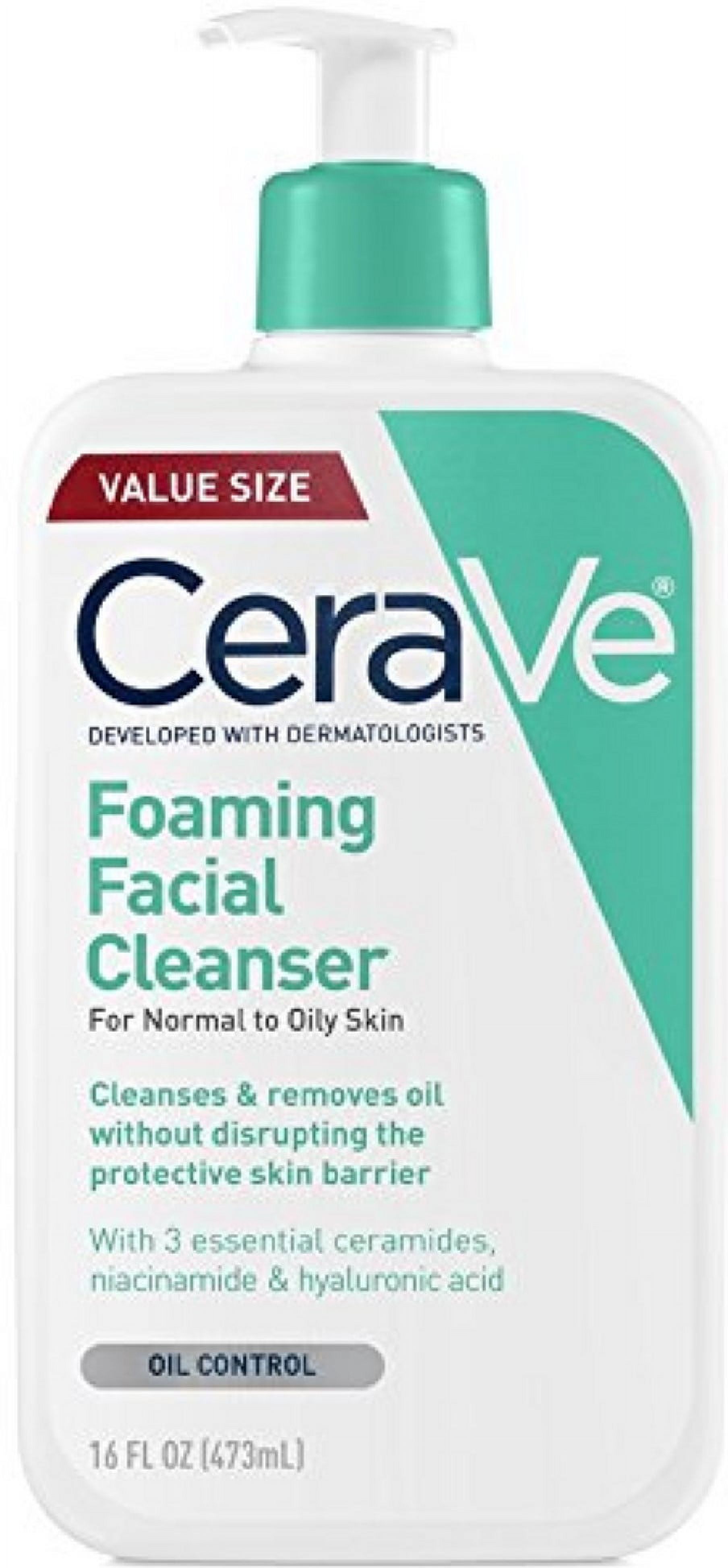 Cerave Oil Control Value Size Foaming Facial Cleanser, 16 fl oz ...