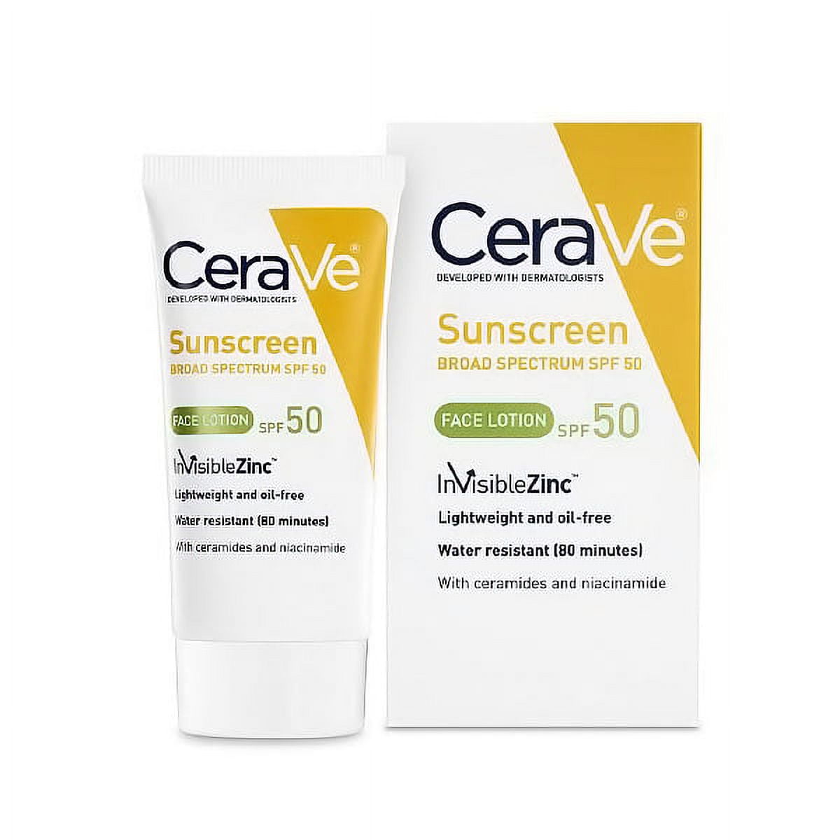 Cerave Sunscreen Face Lotion, Spf 50 2 Oz, 3 Pack