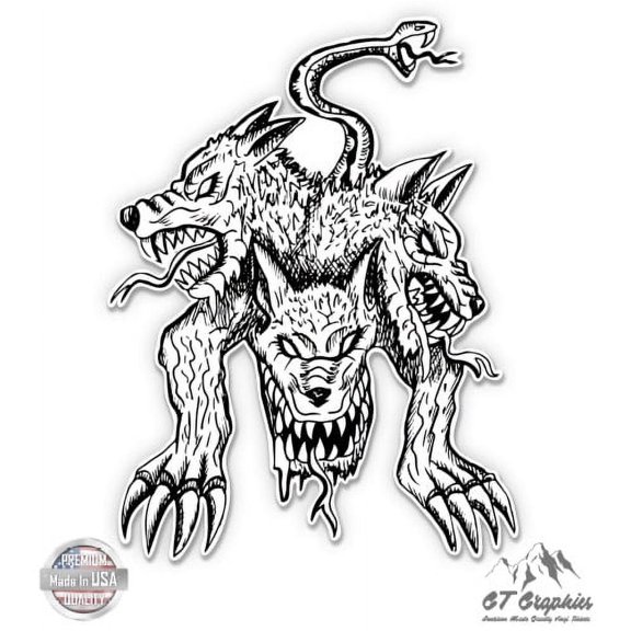 Cerberus - 3" Vinyl Sticker - For Car Laptop I-Pad Phone Helmet Hard Hat - Waterproof Decal