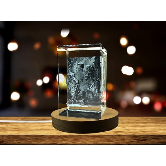 Cerberus Art | 3D Engraved Crystal Keepsake | 3D Crystal Photo Gift | Clear | AB Crystal Collection