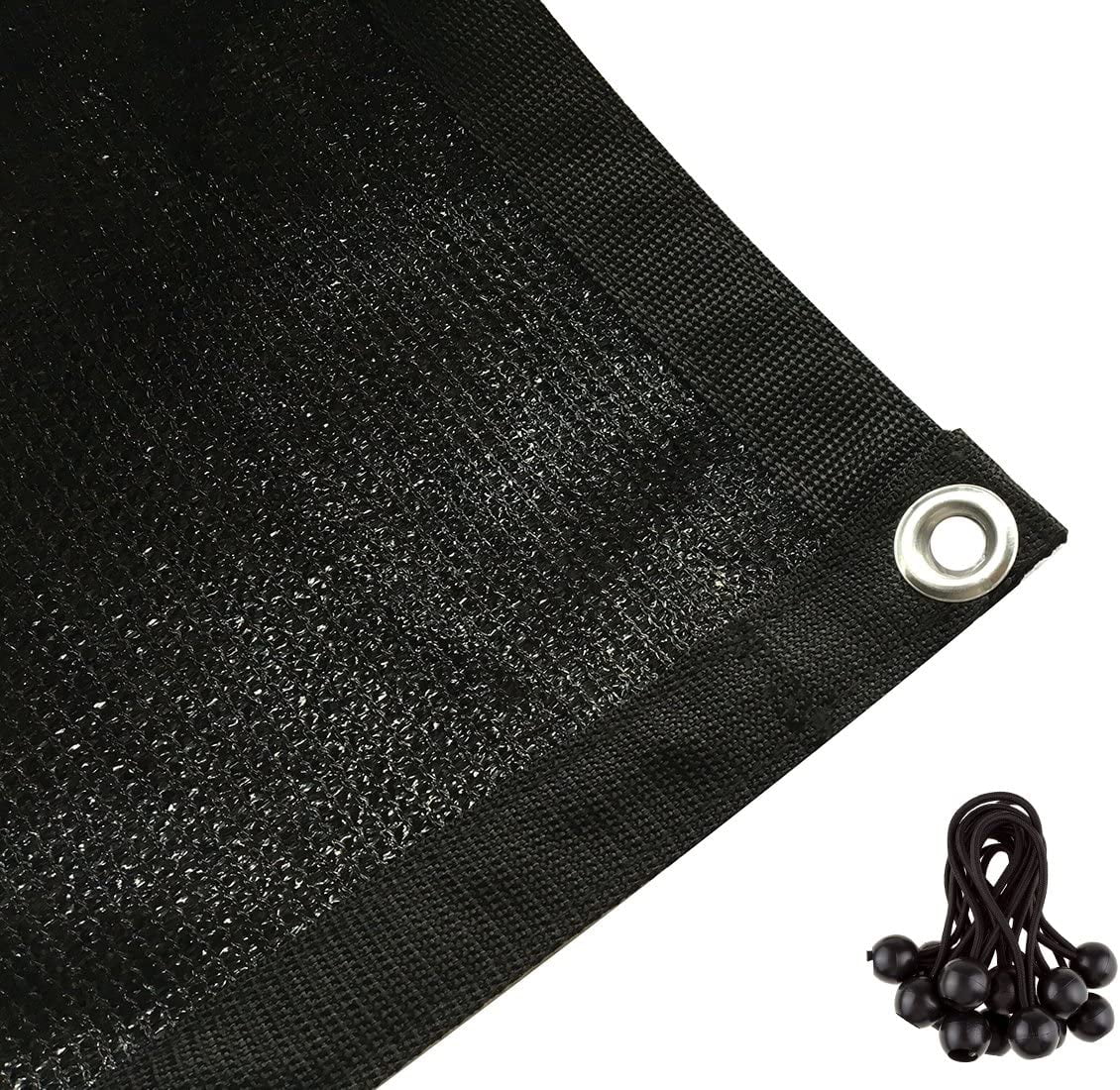 Cerbior 90% Sunblock Shade Cloth with Grommets for Garden Patio 10' X 10'(3x3m), Black