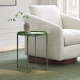 thumbnail image 1 of Cerbior Metal Tray End Table, Round Accent Coffee Side Table, Anti-Rust and Waterproof Outdoor Small Side Table, Indoor Modern Sofa Side Table Bedside Table for Living Room Bedroom Balcony (Green), 1 of 12