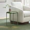 thumbnail image 1 of Cerbior Metal Tray End Table, Round Accent Coffee Side Table, Anti-Rust and Waterproof Outdoor Small Side Table, Indoor Modern Sofa Side Table Bedside Table for Living Room Bedroom Balcony (Green), 1 of 12