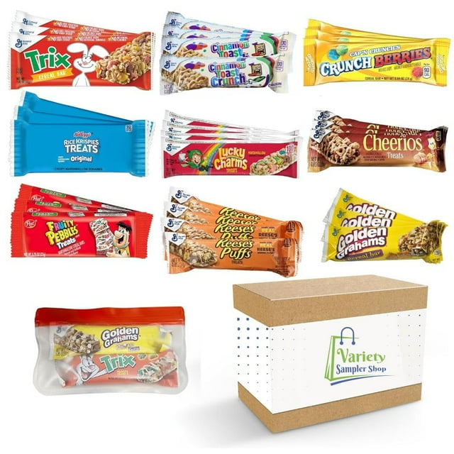 Cereal Bars Variety Pack AIF4 Breakfast Food Snack Box 30 Individually ...