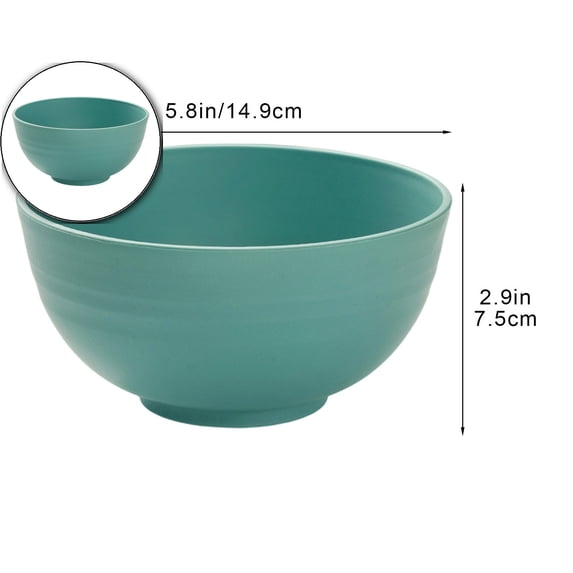 Cereal Bowls, Unbreakable and Reusable Light Weight Bowl for Rice Noodle Soup Snack Salad Fruit Dishwasher Safe, Microwave Safe