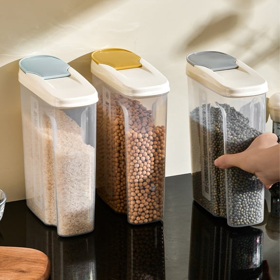 Cereal Container Food Storage - Airtight Polypropylene, Clear Pantry Organizer, Dry Goods Dispenser, Kitchen Grain Bin