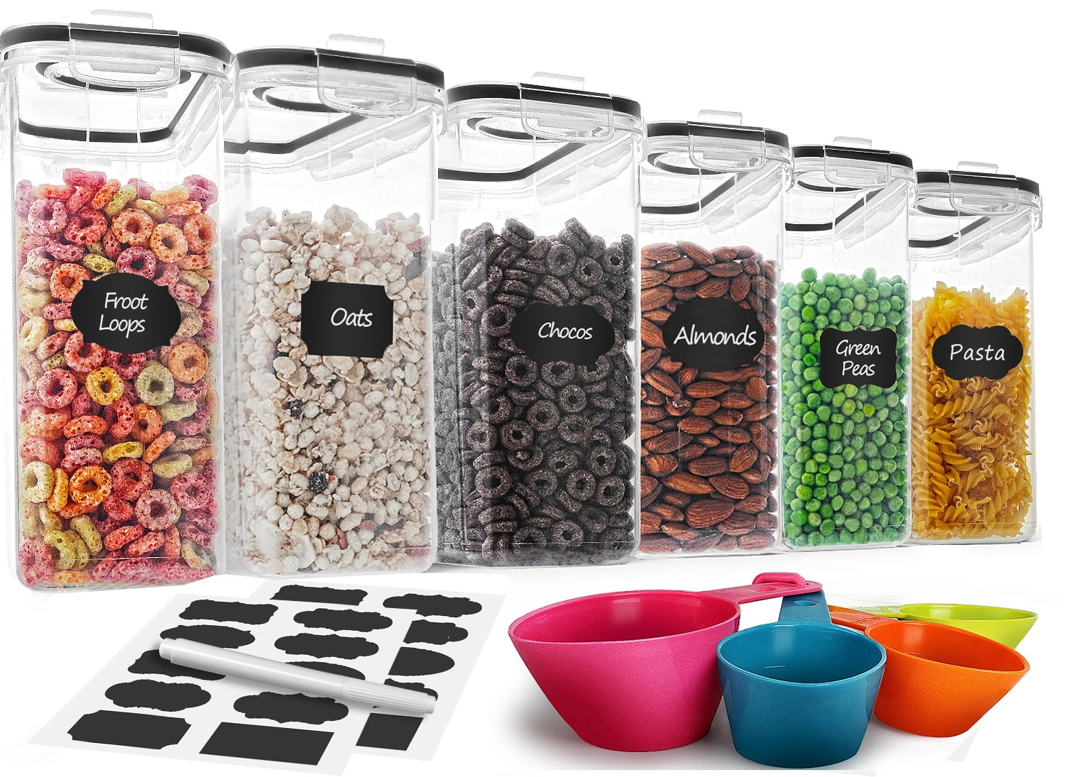 Cereal Containers Storage Set Large - Pack of 4 (4L,135.2 Oz), Airtigh —  ChefsPath