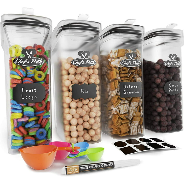 Cereal Containers Storage Set Large (4L,135.2 Oz), Airtight Food Storage  Containers for Kitchen & Pantry Organization, Cereal Storage Container Set