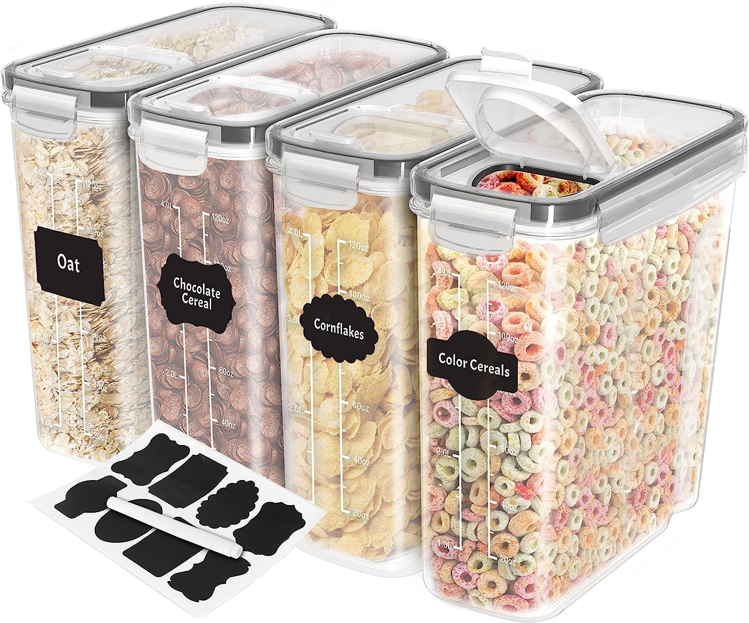 Cereal Containers Storage 4 Pack Airtight Food Storage Containers
