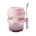 thumbnail image 1 of Cereal Cups, Breakfast Containers, Portable Glass Jar with Spoon for Oatmeal, Yogurt, Snacks, Leak-Proof, Refrigerator Safe, Meal Prep, On-The-Go, Lunch Box Pink, 1 of 8