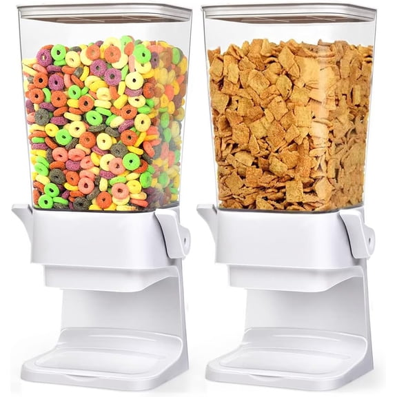 Cereal Dispenser Countertop 2 Pack 5.5 Qt Large Cereal Storage Container Holder Dispenser for Pantry Dry Food Snack Nut Candy Dispenser Countertop Kitchen Organization Storage for Oatmeal Granola