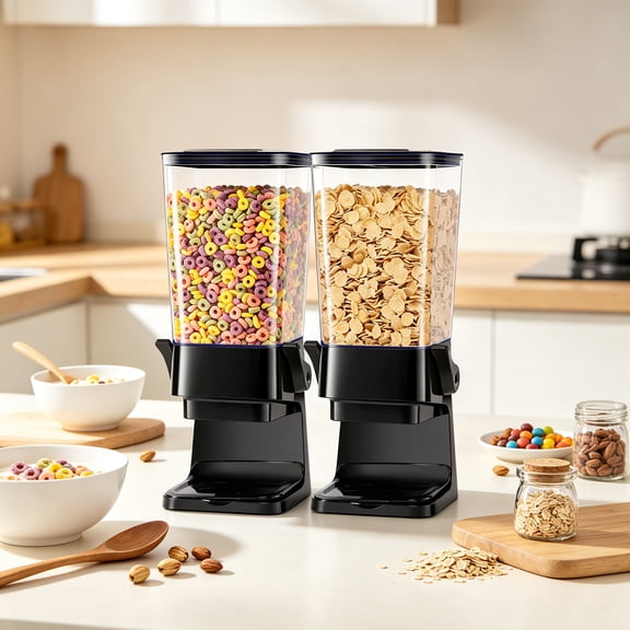 Cereal Dispenser Countertop 2 Pack ,5.5L Dry Food Dispenser Snack Organizer Containers Storage for Pantry Kitchen Organization Oatmeal Nut Granola Candy Pet food