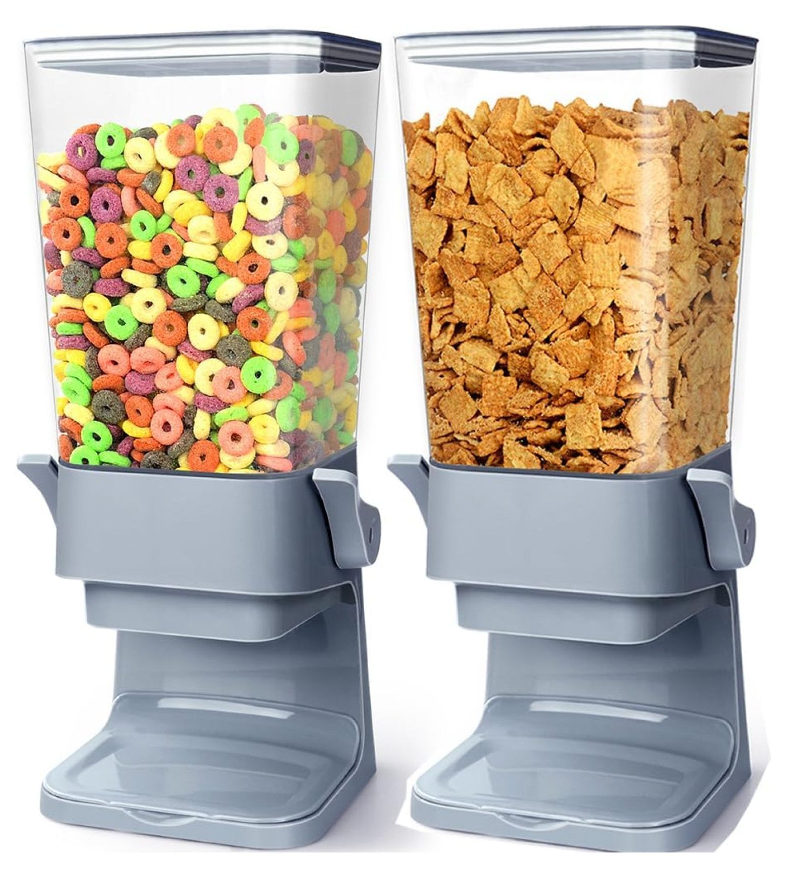 2-Pack Cereal Dispenser – 5L Countertop Storage Container, Dry Food Dispenser For Pantry (White)