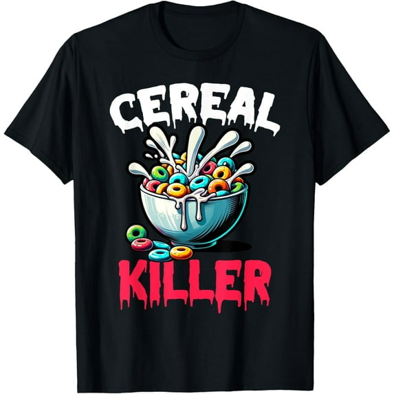Cereal Killer Funny Adult Humor Print T-Shirt