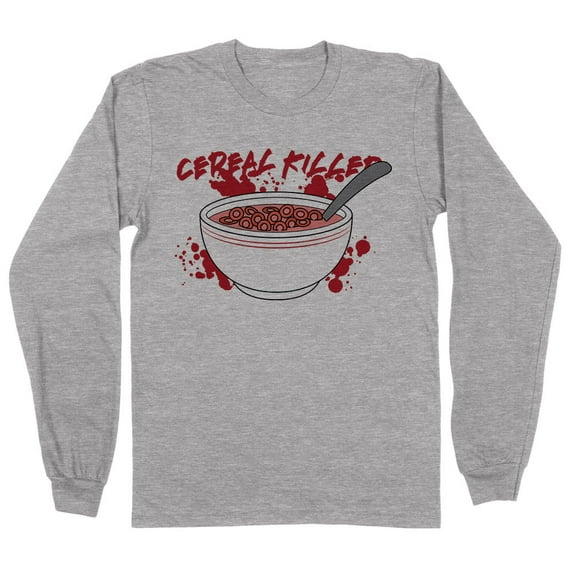 Cereal Killer Long Sleeve Shirt Unisex Large Grey