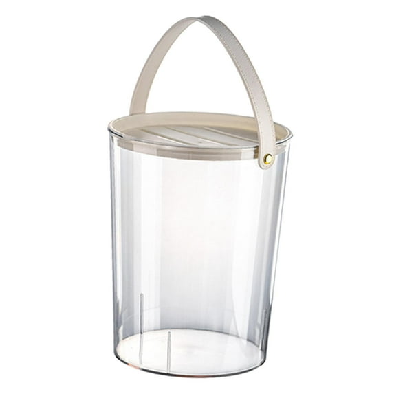 Cereal Rice Dispenser Canister with Handle Bin Large Capacity Jar Grain Storage Box for Tea Coffee Kitchen Household Dinning white L