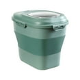 thumbnail image 1 of Cereal Rice Food Storage Containers, Collapsible Dispenser Bin with Rolling Wheel Airtight Locking Lid, Dog Pet Cat Flour Plastic Leakproof Kitchen Pantry Hold, 1 of 7