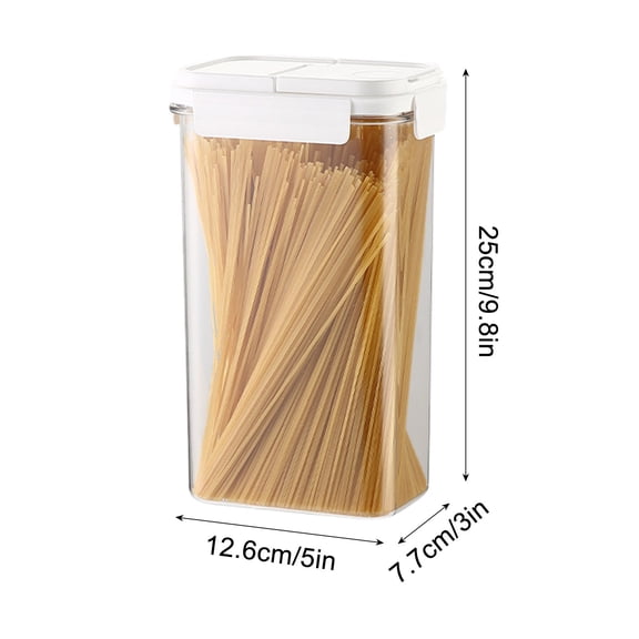 Cereal Storage Container - 78oz White Food Grade Plastic Airtight Jar, Reusable Pantry Organizer for Dry Food Snack Nut Grain