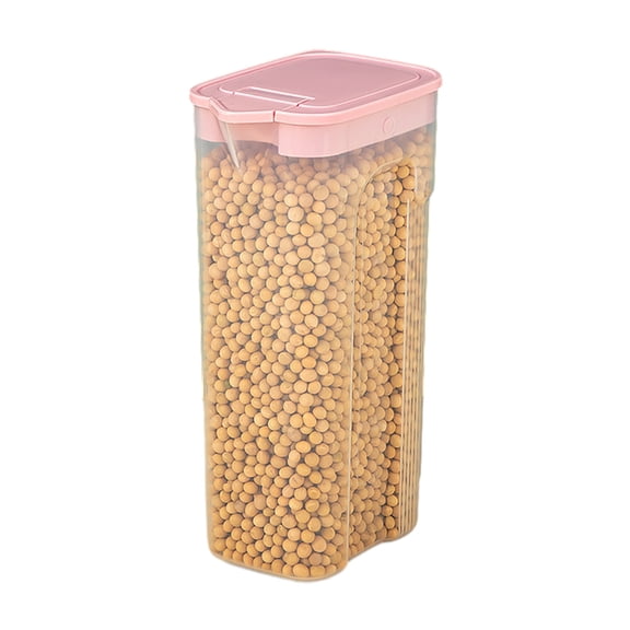 Cereal Storage Container Clear Airtight Food Dispenser with Lid Plastic BPA Free Pantry Organizer for Grain Rice Nut Snacks 5.27" x 3.62" x 9.25"
