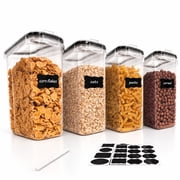 Cereal Storage Container Set of 4, Sindcom Airtight Food Storage Containers, 135.2 fl oz, Black